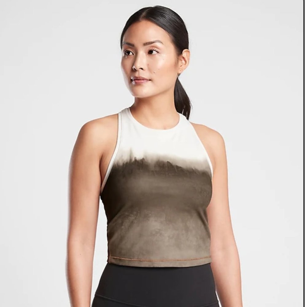 Athleta Shanti Watercolor Stripe Crop Tank S